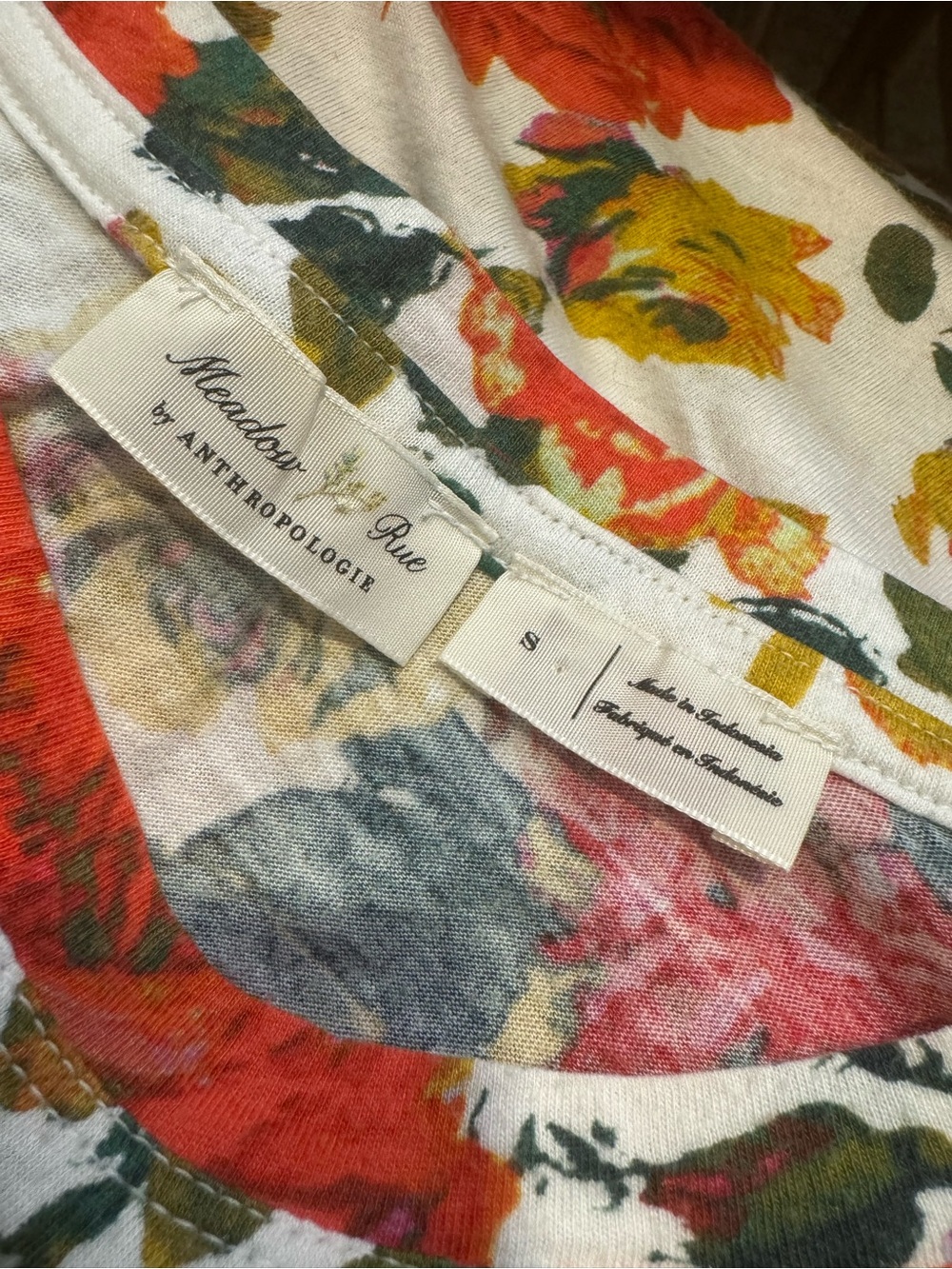 Meadow Rue by
Anthropologie Floral
Printemps Printed Shor Sleeve
Tee / Sz S - Picture 5 of 6